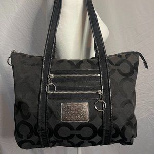 Coach Poppy Signature Logo Black Shoulder Bag 13826